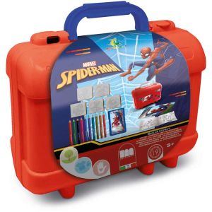 Арт куфарче Spiderman с 10 цветни молива, 5 печата и пъзел стикери за декорация