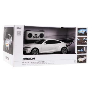 Детска спортна електрическа кола Crazon New Energy със зарядна станция, RC в бял цвят
