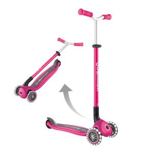Сгъваема тротинетка с три колела Globber Master lights - розова