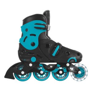 Детски ролери със светещи колела GLOBBER GO SKATES, размер 34-37 - сини