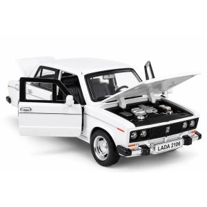 Метална кола Лада/Lada, със светлини и звуци, Бяла