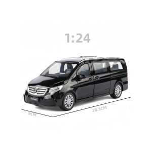 Метален миниван Mercedes-Benz V-Class L със светлини – черен, Без опаковка