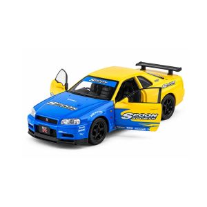 Метална кола Nissan Skyline GT-R R34 Spoon Sports 1:18 – Без опаковка