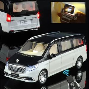 Метален миниван Mercedes Maybach 1:24 с дистанционно – бял с черен таван, Без опаковка