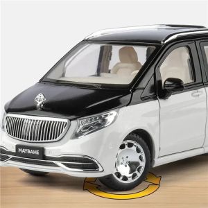 Метален миниван Mercedes Maybach 1:24 с дистанционно – бял с черен таван, Без опаковка
