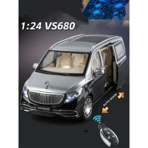Метален миниван Mercedes Maybach 1:24 с дистанционно – Черен със сив таван, Без опаковка