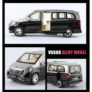 Метален миниван Mercedes Maybach 1:24 с дистанционно – Черен със сив таван, Без опаковка