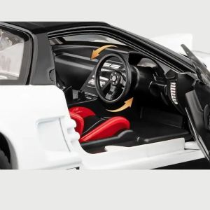 Метална кола Honda NSX 1:22 със звук и светлини – бяла, без опаковка