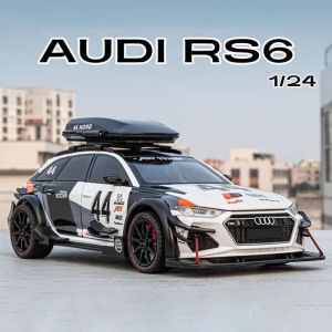 Метална кола Audi RS6 1:24 с багажник за покрив – №44, Без опаковка