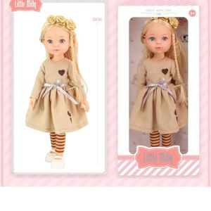 Кукла Little Milly с бежова рокля и руса коса, 33 см