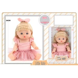 Кукла бебе Little Kate с розова рокля и руса коса, 24 см