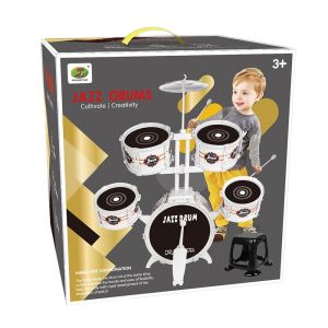 Детски комплект барабани Jazz Drum с педал и палки, 76 см