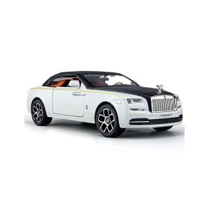 Метална кола Rolls-Royce Dawn 1:24 – бяла с черен покрив
