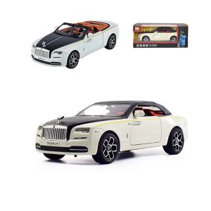 Метална кола Rolls-Royce Dawn 1:24 – бяла с черен покрив