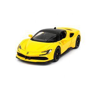 Метална кола Ferrari SF90 Stradale, Жълт, 1:32