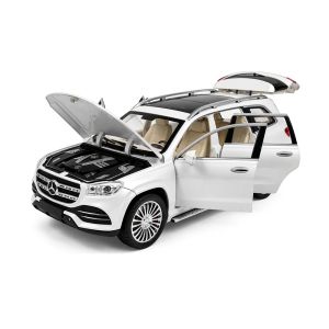 Метален джип mercedes GLS 580, С отварящи се врати, Бяла, Без опаковка