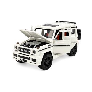 Метален джип Mercedes G Class, Със звук и светлини, Бяла,  Без опаковка!