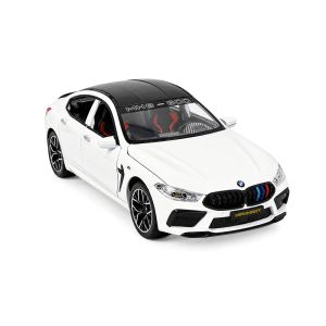 Детски автомобил BMW, Метален, С отварящи се врати, 1:24, Бял, Без опаковка