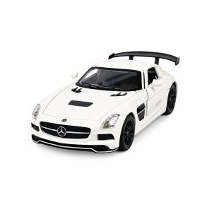 Метален автомобил Mercedes SLS AMG, Отварящи врати, Бяла, Без опаковка