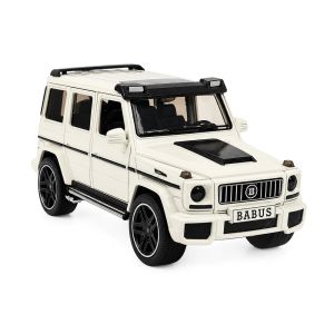 Метален джип Mercedes G class Brabus, Със звук и светлини, Бял, Без опаковка