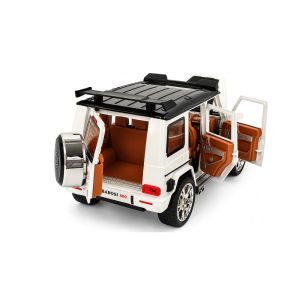 Метален джип Mercedes G-class Brabus, Със звук и светлини, 1:18, Бял, Без опаковка, 27x11x11см