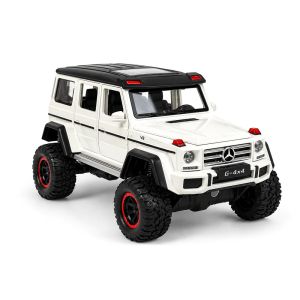 Метална кола Mercedes-Benz G-Class 4x4 със звук и светлини – бяла