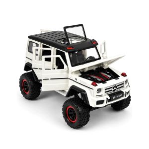 Метална кола Mercedes-Benz G-Class 4x4 със звук и светлини – бяла
