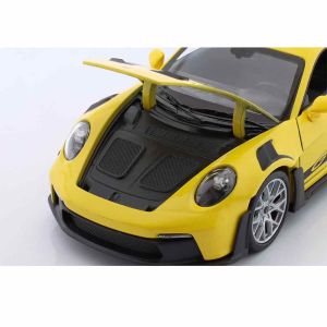 Метална кола Porsche 911 GT3 RS (992), 1:24, жълта – Welly