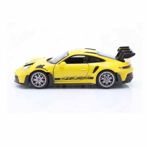 Метална кола Porsche 911 GT3 RS (992), 1:24, жълта – Welly