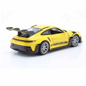 Метална кола Porsche 911 GT3 RS (992), 1:24, жълта – Welly